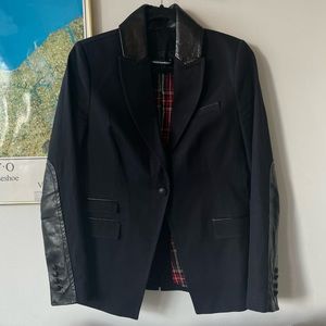 Drykorn STRUCTURED MENSWEAR-VIBES LEATHER-DETAILED BLAZER